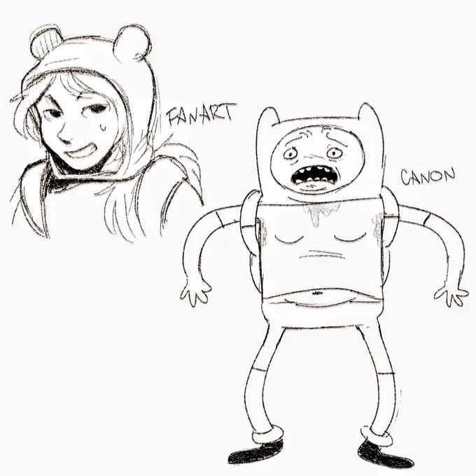 i remember seeing those fanarts years ago of finn as a skinny unbattered pretty boy, yet in canon he's a tubby kid with fucked up teeth and probably below average hygiene 