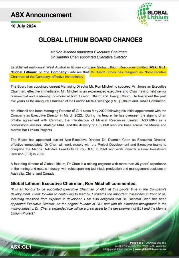 NikkyIntheWorld's tweet photo. @lotiongang1 @tommyr345 Here's the later @tommyr345
#GL1 Chairman #GeoffJones fired
#FIRB will be combing #ResourceCapital recent actions & books hopefully. returning $AVZ shares taken by underhanded means
saying a takeover offer when not https://t.co/PMTp5X4TH5