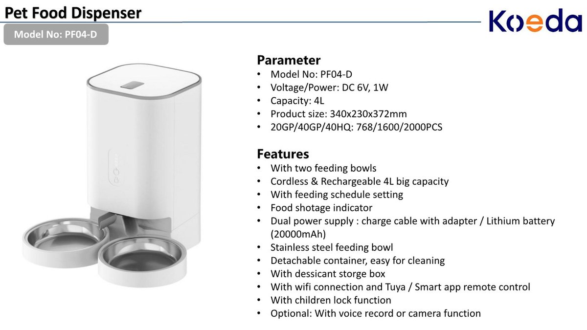 KoedaLtd's tweet photo. 🌟🐱✨ Koeda Pet Food Dispenser - Saving Your Furry Friend from Hunger! ✨🐱🌟

#PetGadget 
#CatLover
 #SmartPetCare 
#LazyLife 
#PetLove https://t.co/KEmJuLZ3UE