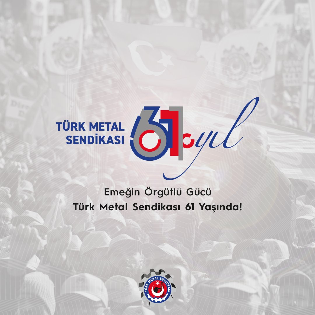 TurkMetalSen's tweet photo. TÜRK METAL SENDİKASI 61 YAŞINDA!

10 Temmuz 1963 günü, yurdun dört bir yanında tezgahları başında alın teri döken, hakları için mücadele eden cesur ve kararlı metal emekçilerinin tohumlarını attığı Türk Metal Sendikası, bugün kuruluşunun 61. yılını kutluyor.

Haberin detayları için: https://t.co/Tg3VkVNtGO