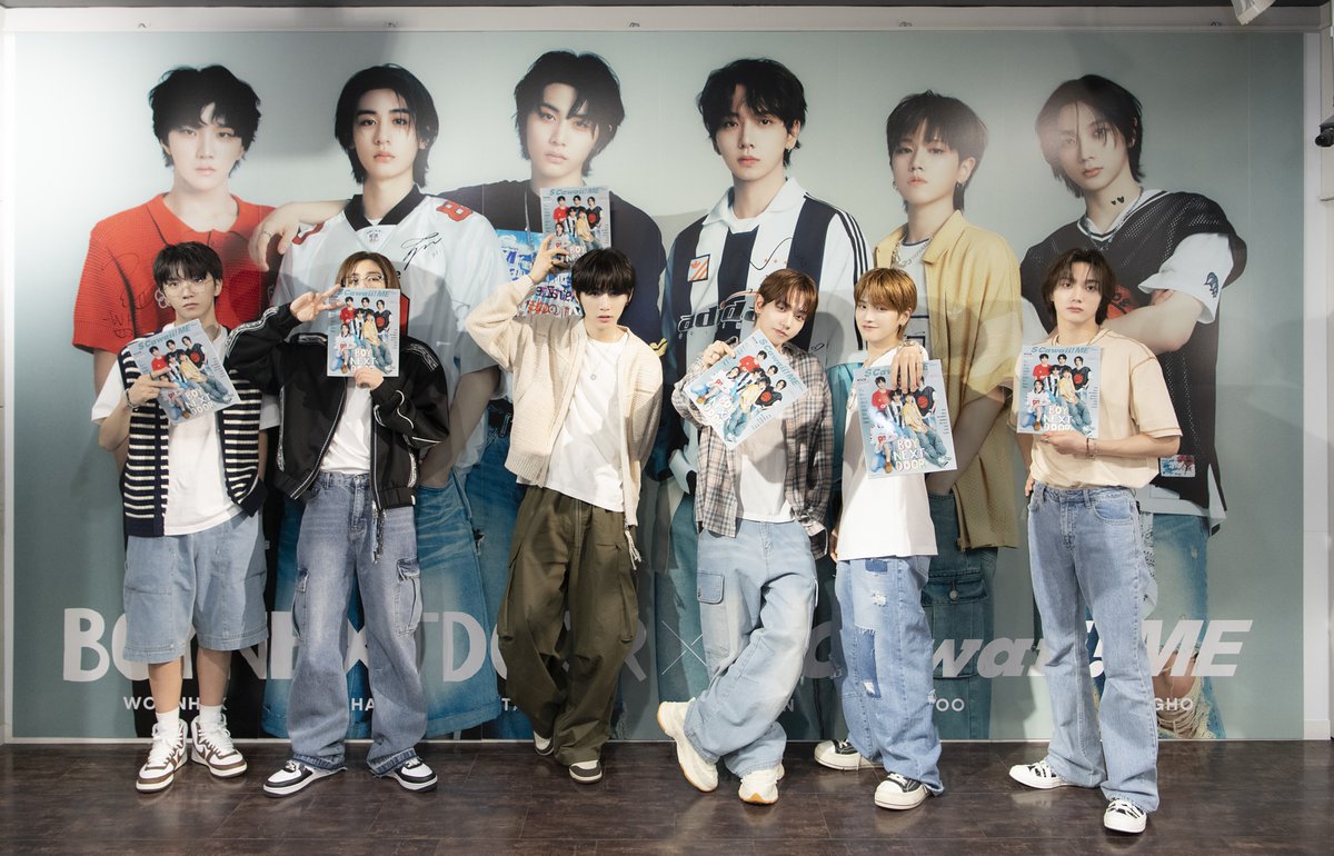 緊急来店‼️ #BOYNEXTDOOR のメンバーの皆さんがパネルにサインに来て