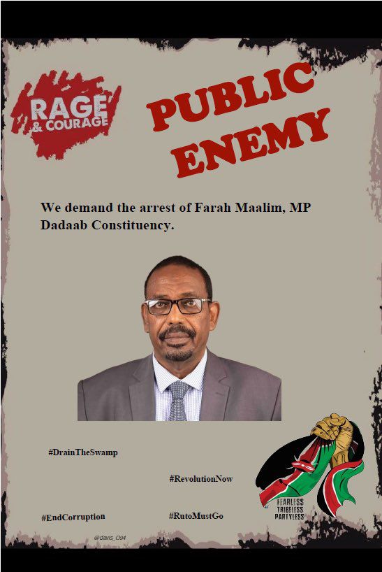 The police have not yet arrested Public Enemy number Farah Maalim. 

Share Widely until Police and DCI get him.