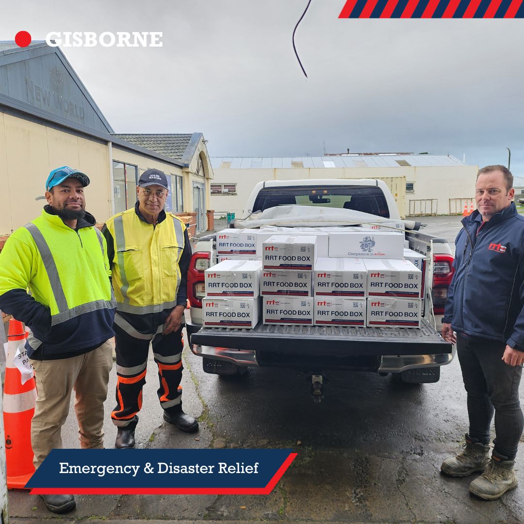 RRT Food Boxes arriving in Wairoa for the Wairoa District Council to distribute to families and individuals who have been effected by the recent flooding 💗🤝 #RRTcares