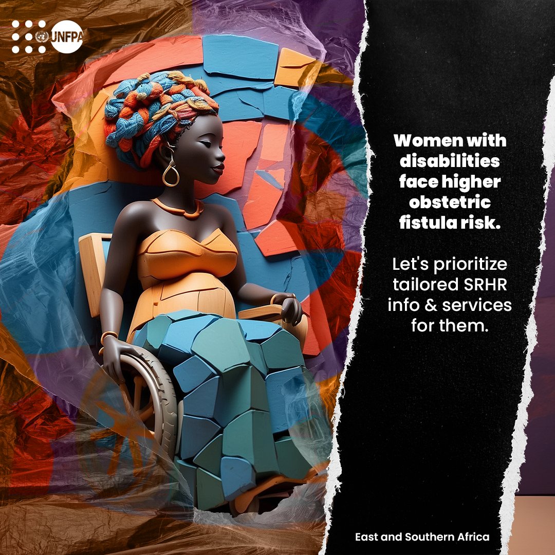LZigomo's tweet photo. #DYK that untreated obstetric fistula complications may lead to disabilities? Women with disabilities are vulnerable to obstetric fistula. @UNFPA ensures tailored SRHR services for all women, regardless of ability. @dienekeita https://t.co/ivJ7M42gqU