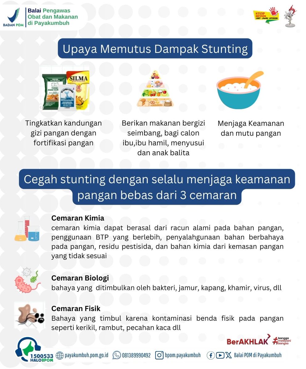 bpompayakumbuh's tweet photo. .
Hallo #dunsanakbpom
.
stunting adalah salah satu bentuk gangguan pertumbuhan dan perkembangan anak, sebenarnya apa penyebab stunting? apa upaya yang bisa kita lakukan untuk mencegah stunting? 
.
yuk cari tau dari infografis berikut..
.
#BPOMRI
#bpompayakumbuh
#CegahStunting https://t.co/ey518NKzlT