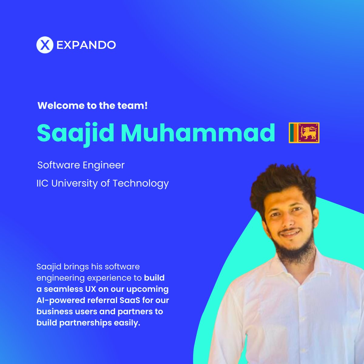 expando_ai's tweet photo. Welcoming Arron, Saajid, and Martin to our Expando® 🌏 team! 🎉 

We're excited to have them on board. Their expertise is instrumental in fuelling the development of our referral SaaS and shaping the Network Economy!

#b2b #saas #channelsales https://t.co/kZGhsjww41