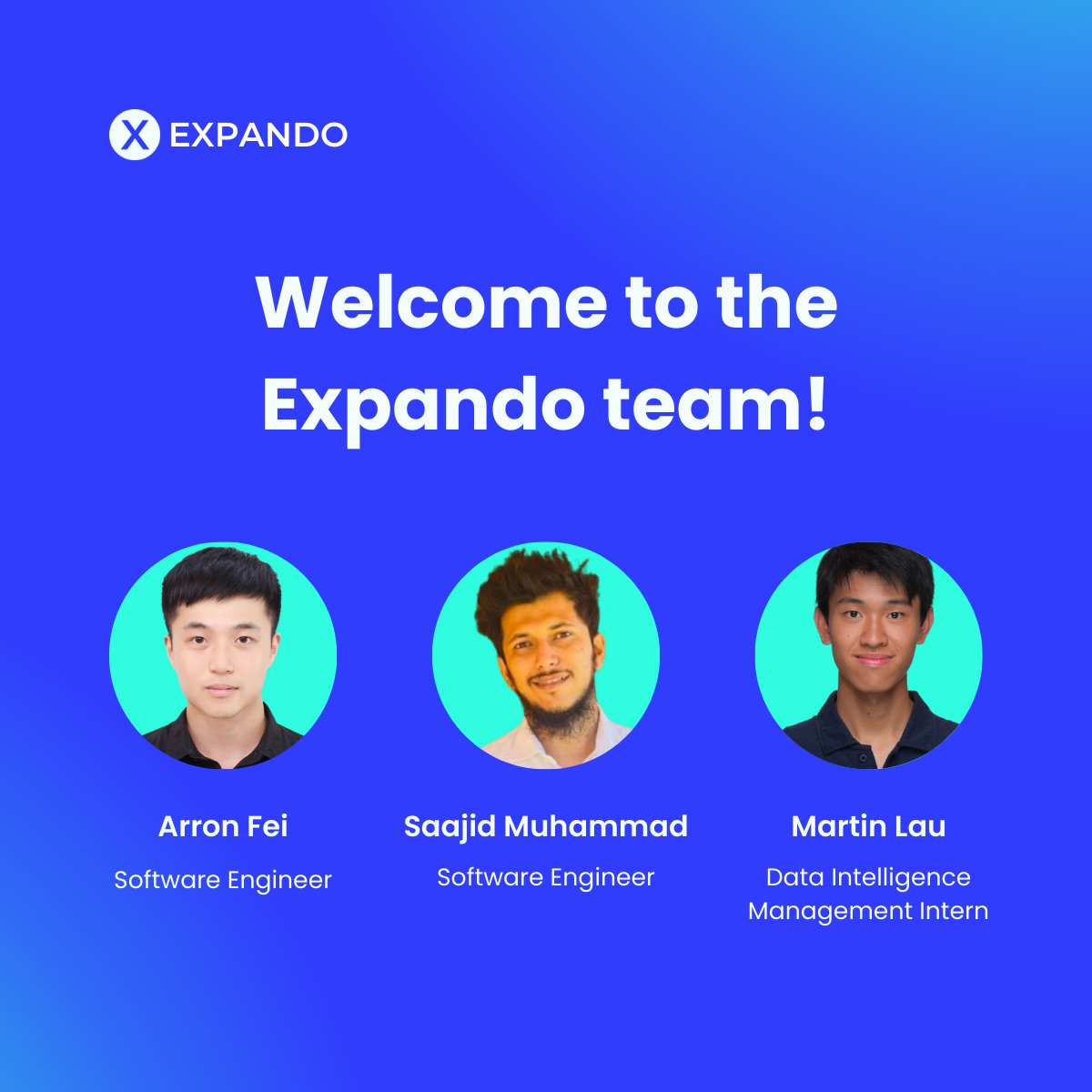 expando_ai's tweet photo. Welcoming Arron, Saajid, and Martin to our Expando® 🌏 team! 🎉 

We're excited to have them on board. Their expertise is instrumental in fuelling the development of our referral SaaS and shaping the Network Economy!

#b2b #saas #channelsales https://t.co/kZGhsjww41