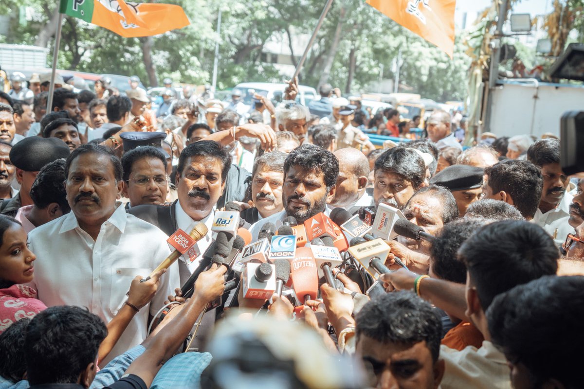 annamalai_k's tweet photo. To divert the attention from the falling state of law & order in the State and in an attempt to please the Gopalapuram family, the organisation Secretary of DMK, Thiru RS Bharathi, had willfully spread misinformation about me & a criminal defamation case has been filed in Saidapet court today. 

We have appealed in our petition for appropriate action by the court on Thiru RS Bharathi, and the compensation received from this case will be used to construct & operate an alcohol-deaddiction centre in Kallakurichi.