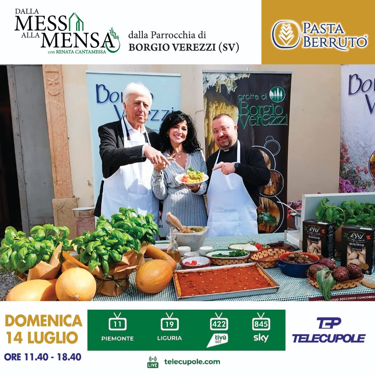 🔜 𝗗𝗼𝗺𝗲𝗻𝗶𝗰𝗮 𝟭𝟰 𝗹𝘂𝗴𝗹𝗶𝗼 si torna in #Liguria per una nuova puntata della mia rubrica 📺𝗗𝗔𝗟𝗟𝗔 𝗠𝗘𝗦𝗦𝗔 𝗔𝗟𝗟𝗔 𝗠𝗘𝗡𝗦𝗔 🕊️🍽️

🥇Questa volta vi porto a #BorgioVerezzi, uno de I <a href="/BorghiPiuBelli/">Borghi+belli Italia</a>... 

📅 Su #Telecupole alle 𝟭𝟭.𝟰𝟬 e alle 𝟭𝟴.𝟰𝟬.