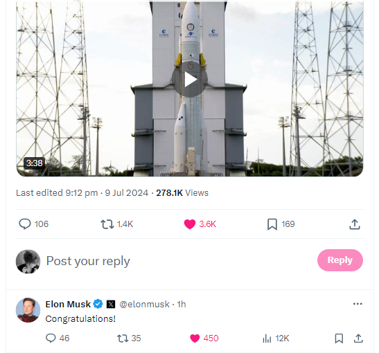 LizCollet's tweet photo. Pretty sure they hear some special congratulations @EuropeSpacePort #TheExplorationComany in #Planegg #UpperBavaria too although the company in Bavaria has no X-account 🚀😉 #NyxBiikini 🚀#FlyWithUs #Ariane6 @elonmusk
@esa https://t.co/4sPWIaZ0SM