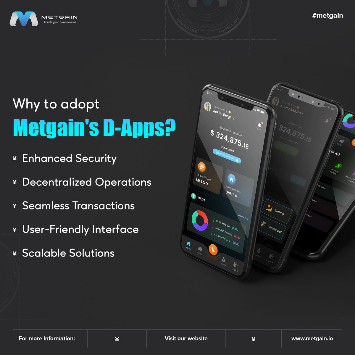 metgain_io's tweet image. Why to adopt Metgain&apos;s D-Apps?
..
Visit here for more information: metgain.io
..
#Metgain #dapps #dappsdevelopment #Decentralized #Security