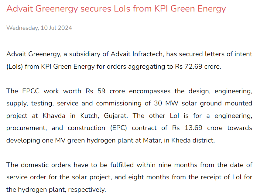 AnIncomeInvestr's tweet photo. #KPIgreen #Advait #stockstofocus #investing 

Is KPI Green entering into Green Hydrogen or Farukh bhai is doing it through some other group company? https://t.co/nd9t9p8djo