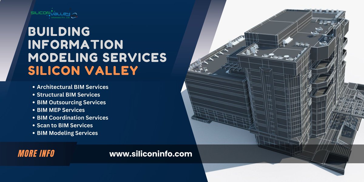 silicon_ltd's tweet photo. Recognized among the leading BIM Companies in USA, Silicon Valley Infomedia delivers solutions in the AEC sector. Our offerings encompass Architectural BIM, Structural BIM, BIM Outsourcing, and BIM MEP solutions. #bim #buildinginformationmodelling #CAD
🌏 https://t.co/Bs5z5XTezt https://t.co/YzQwb7ZGhT