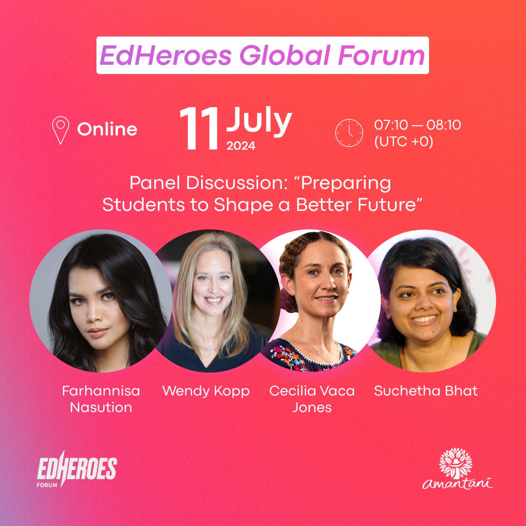 🌟 Join the EdHeroes Online Panel Discussion: "Preparing Students to Shape a Better Future" as part of the EdHeroes Global Forum!

📅 Date: July 11th, 2024
🌐 Format: Online

👉 Register for FREE - lnkd.in/dutgCYjh

#EdHeroes #GlobalForum #CulturalHeritage #education