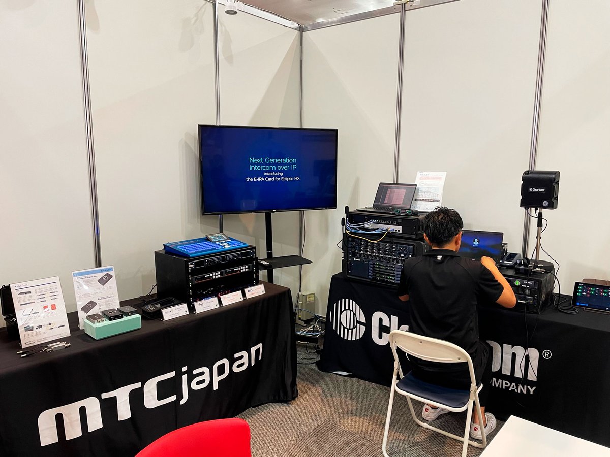 mtcjapannow's tweet photo. 関西放送機器展よりブースの様子をお届けします!
🚩大阪南港ATCホール ブース番号A-26にて明日17:00までお待ちしております📷
#関西放送機器展 #松田通商 #ClearCom #magewell https://t.co/jC6VPMDqfw