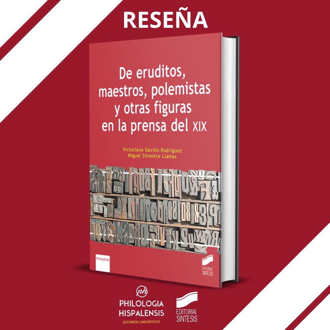 RESEÑA: "De eruditos, maestros, polemistas y otras figuras en la prensa del XIX" de Victoriano Gaviño Rodríguez y Miguel Silvestre Llamas, en el Vol. XXXVIII /1 - 2024 de la revista <a href="/philologiahispa/">Philologia Hispalensis</a>, publicada por la <a href="/unisevilla/">Universidad de Sevilla</a>.

sintesis.com/noticias/resen…

#editorialsintesis