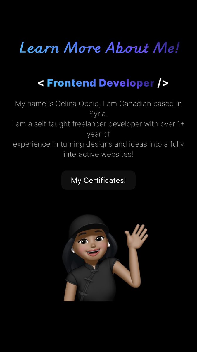 the_co_coder's tweet image. Day 6 /100 of #100daysofcodechallenge
today I built my home and about me page ane made them responsive
Tell me your opinion about the design
tomorrow I will start practicing javascript and git & github so I can put some project in my portfolio
#coding #SoftwareEngineer