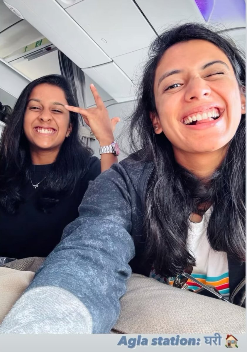 imfemalecricket's tweet photo. Smriti Mandhana and Jemimah Rodrigues are on their way back home after a successful tour ✈️ 

#CricketTwitter #INDvSA https://t.co/s77EqGdxcW