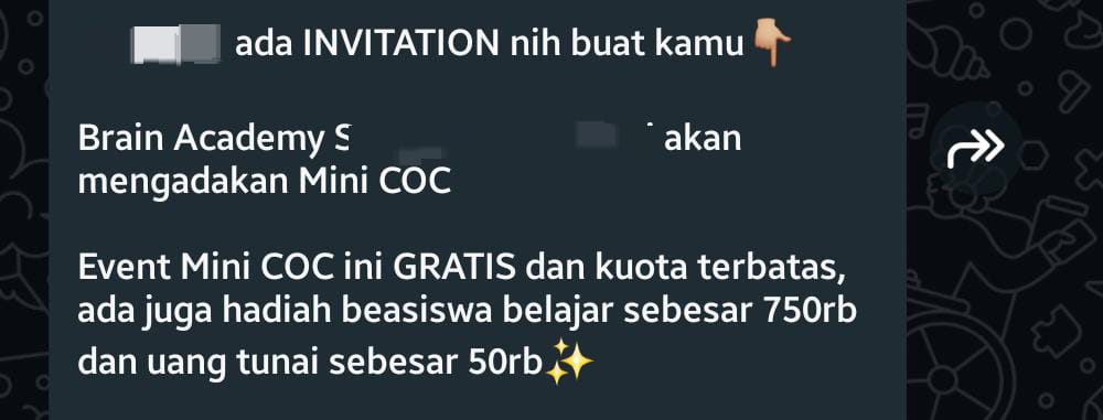 noctivryz's tweet photo. dpet invitation dri ruang guru buat ikut mini coc butuh privatr clas sma trio NUS #sandy #axelcoc #kevin https://t.co/Prl4TaBwIa