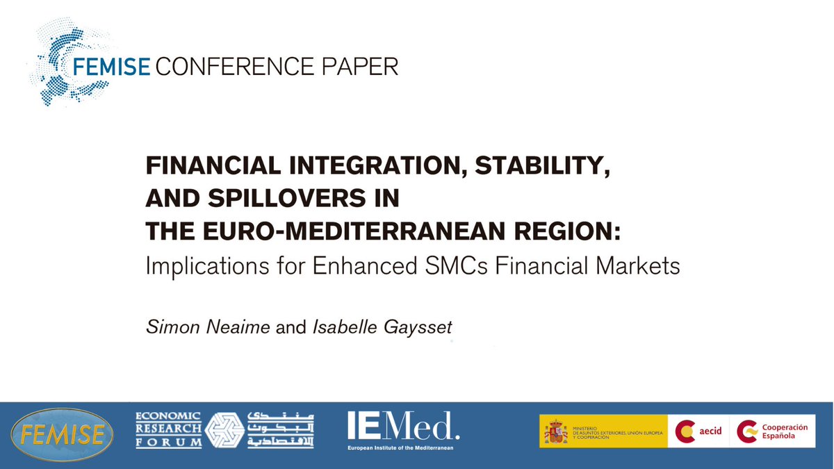 femisenetwork's tweet image. Check out #FEMISE latest conference paper:rb.gy/8kz9td
 This study analyses the dynamic financial spillovers of the  EU leading economies on their neighbors in the south &amp;amp; their implications on regional financial integration and stability. @IEMed_ @AECID_es