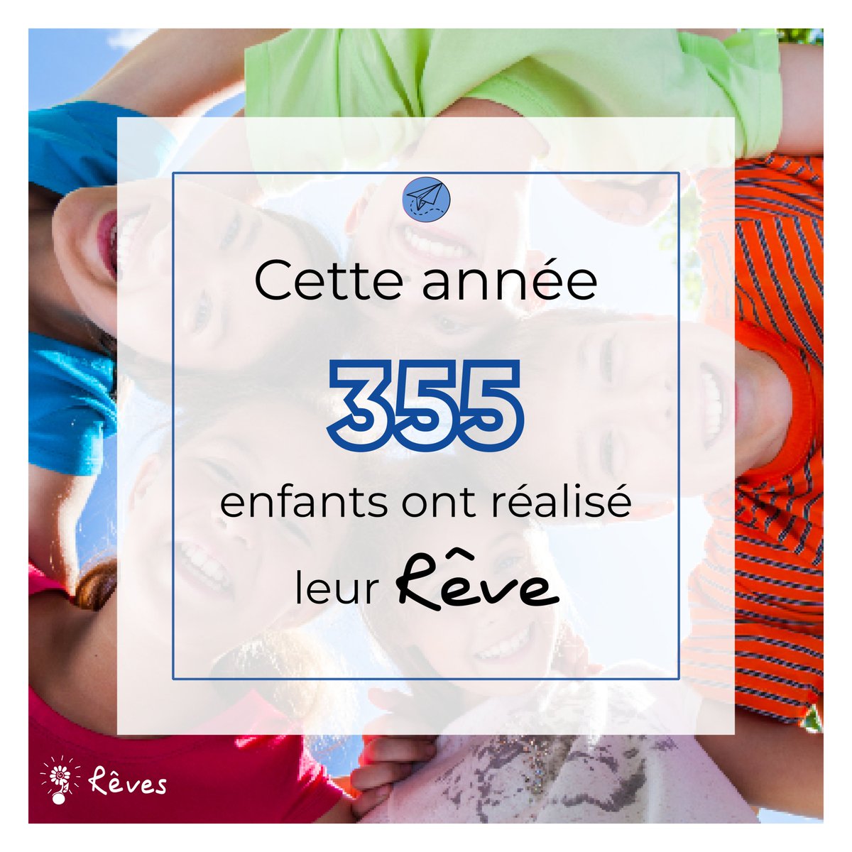 Cette année, 355 enfants ont réalisé leur Rêve 😍

Une belle évolution de 10% par rapport à l’année dernière !

Si vous voulez formuler une demande de Rêves pour un enfant très gravement malade 👉 reves.fr/les-reves/dema…