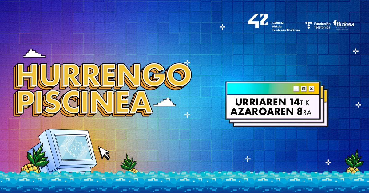 42UrdulizFTef's tweet photo. ๐ Eman izena gure hurrengo #Piscine-an! ๐
๐๏ธ Urriaren 14tik azaroaren 8ra bizi ezazu 26 eguneko abentura teknologiko hau #42UrdulizFTef #programazio campuseko ikasle bihurtu ahal izateko ๐
Erreserbatu hemen zure plaza ๐ https://t.co/ldK83fFUHs https://t.co/J6PJU5uy5i