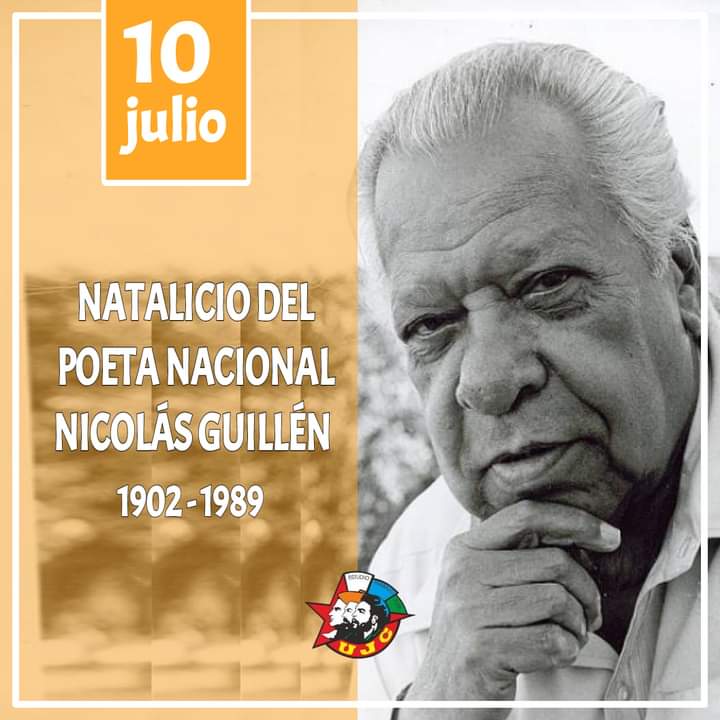 ¡Buenos días juventud 🇨🇺!

𝗡𝗶𝗰𝗼𝗹á𝘀 𝗚𝘂𝗶𝗹𝗹é𝗻.
(...)Tengo que como tengo la tierra  tengo el mar,
no country,
no jailáif,
no tenis y no yacht,
sino de playa en playa y ola en ola,
gigante azul abierto democrático:
en fin, el mar (...)

#UJCdeCuba #Cuba #ModoVerano