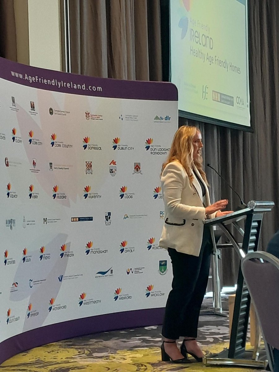 Dr. Adrienne McCann, former Research Manager MU-AFI partnership, now Local Coordinator Healthy Age Friendly Homes presenting the final Evaluation Report.
<a href="/roinnslainte/">Department of Health</a> <a href="/DeptHousingIRL/">Department of Housing, Local Government & Heritage</a> <a href="/slaintecare/">Sláintecare</a> <a href="/meathcoco/">Meath County Council</a> <a href="/MaynoothUni/">Maynooth University</a> #healthyagefriendlyhomes #agefriendlyireland