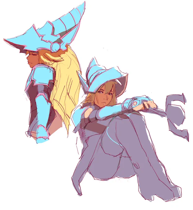 From life drawing yesterday, 's dark magician girl
