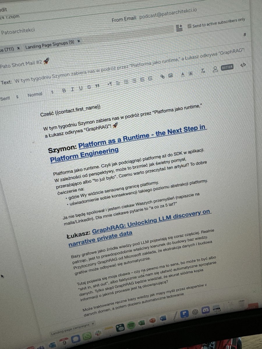 Jeżeli tęsknicie za nami, to jesteśmy co tydzień we wtorki w krótkiej formie pisanej na mailingu!