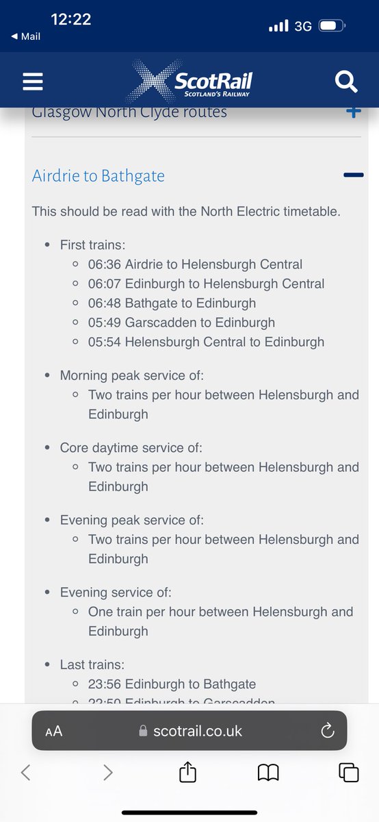 Gooding_WHU's tweet photo. @ScotRail Your attached link shows first train as 05:49 Garscadden to Edinburgh but this service is not showing on the website or app? https://t.co/KiZTBDw9zJ