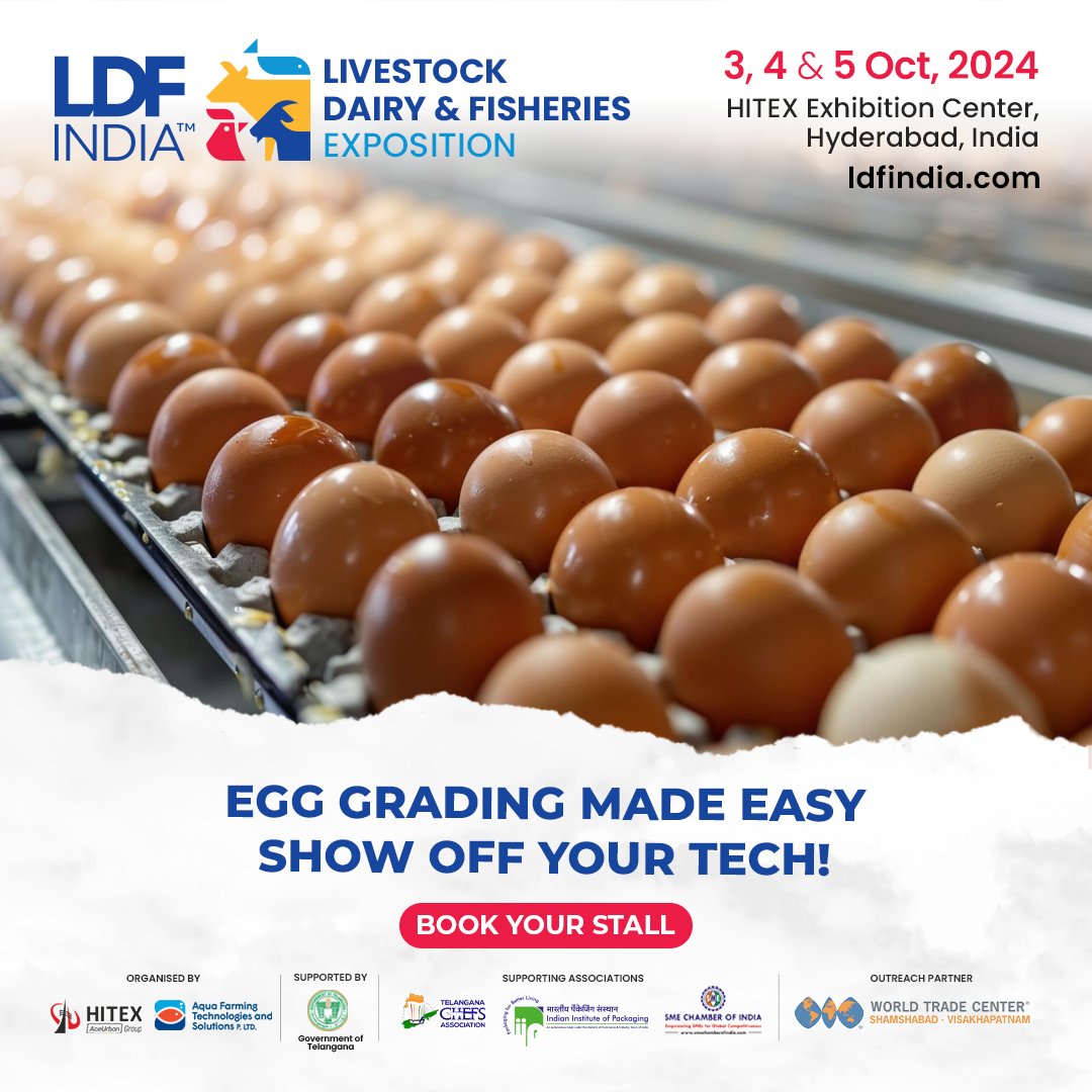 LDF_INDIA's tweet photo. Got top-notch egg grading tech that makes the process smooth and efficient?

Let's show everyone how easy it can be. Sign up for LDF 2024 today and let your innovations shine!

Book your Stall Today!
Register Here : https://t.co/XnYRNzDZYo

#LDFExpo2024 #BookYourStall #JoinUsNow https://t.co/bQdoYt99Wk