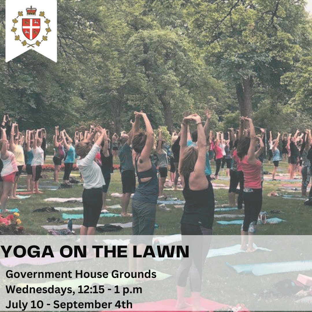 LtGovNL's tweet photo. After a couple of weather related delays, Yoga On The Lawn is a go for today! https://t.co/W8gloeHmPK