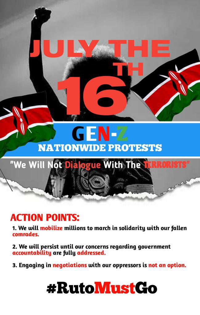 16th July 2024
MOTHER OF ALL GEN-Z'S PROTEST ✊🏽🇰🇪
ENSURE UMETOKEA KWA STREETS