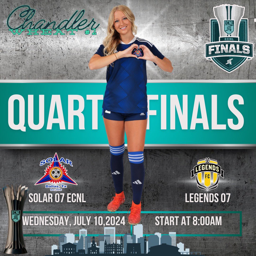Chandler Wheat (@wheatchandler2) on Twitter photo IT’S GAME DAY!!!
We are going to leave it ALL on the Field!! Let’s Go!!!!
⏰ 8:00 AM
📍West Creek Complex
Richmond, VA
<a href="/ImYouthSoccer/">ECNL/GA/Recruiting/College Soccer</a> <a href="/ImCollegeSoccer/">College Soccer Truth ™</a> <a href="/JREskilson/">J.R. Eskilson</a> <a href="/TheSoccerWire/">SoccerWire</a> <a href="/TopDrawerSoccer/">TopDrawerSoccer</a> <a href="/PrepSoccer/">Prep Soccer ⚽️</a> <a href="/ECNLgirls/">ECNL Girls</a> <a href="/solar07g/">Solar 07/06G ECNL (U19)</a> <a href="/Jagsoccergirls/">Heritage Girls Soccer</a> IT’S GAME DAY!!!
We are going to leave it ALL on the Field!! Let’s Go!!!!
⏰ 8:00 AM
📍West Creek Complex
Richmond, VA
<a href="/ImYouthSoccer/">ECNL/GA/Recruiting/College Soccer</a> <a href="/ImCollegeSoccer/">College Soccer Truth ™</a> <a href="/JREskilson/">J.R. Eskilson</a> <a href="/TheSoccerWire/">SoccerWire</a> <a href="/TopDrawerSoccer/">TopDrawerSoccer</a> <a href="/PrepSoccer/">Prep Soccer ⚽️</a> <a href="/ECNLgirls/">ECNL Girls</a> <a href="/solar07g/">Solar 07/06G ECNL (U19)</a> <a href="/Jagsoccergirls/">Heritage Girls Soccer</a>
