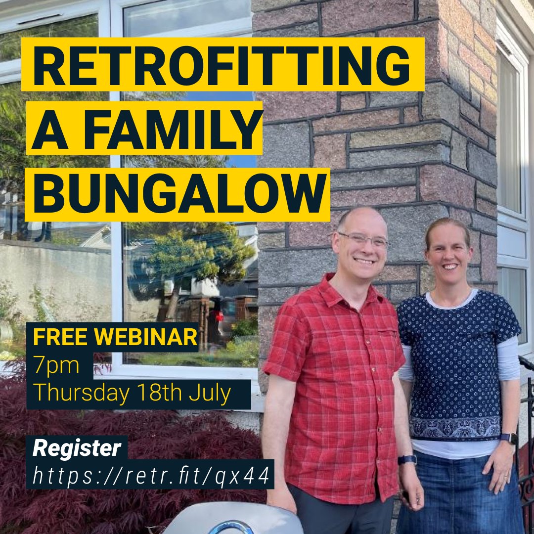 Free webinar with Climate Scientist and DIY-er Ben Richards on transforming his family home in Paisley for improved comfort, cost and carbon emissions.

7pm Thursday 18th July

Register at retr.fit/qx44