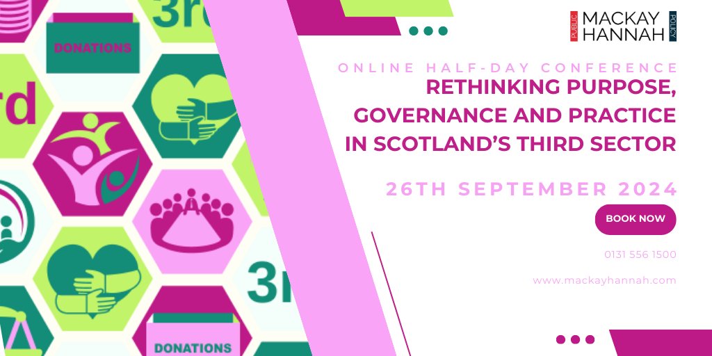 MacKayHannah's tweet photo. Online half-day conference
Rethinking purpose, governance and practice in Scotland’s third sector: addressing funding, governance, leadership and law
Read more/register to attend - https://t.co/ZiBoSs2moQ
£149 - register 2 delegates and get a 3rd one free
#ThirdSectorScotland https://t.co/tKLUHTfpQx