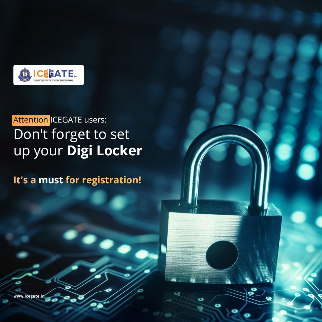 ICEGATE_CBIC's tweet photo. Attention ICEGATE users: Don't forget to set up your Digi Locker—it's a must for registration!
#ICEGATE #DigiLocker #registrationguidelines https://t.co/o8pwwTjOkk