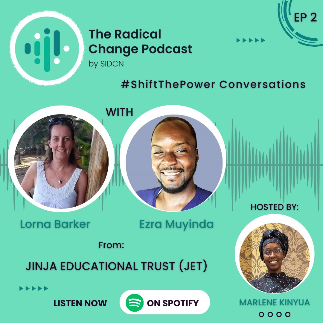 Our second episode is live on Spotify!
In this episode, we have an insightful conversation with Lorna &amp; Ezra from Jinja Educational Trust on #EthicalStorytelling &amp; #AutonomousPartnerships, hosted by Marlene Kinyua, Trustee at SIDCN.

Listen here: open.spotify.com/episode/750e0A…