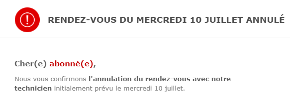 Asalyn93's tweet photo. @free Plus d'internet depuis ce matin. RDV pris pour 13H-15H. Mail reçu à 12h59 : toujours pas d'internet. On est sur quel niveau d'irrespect envers le client là ? https://t.co/R9OurO4sWJ