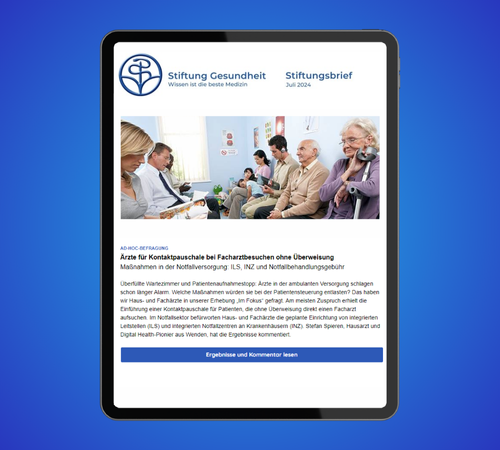 Der #Stiftungsbrief Juli ist erschienen!
Themen sind u.a.:
- Ad-hoc-Befragung Patientensteuerung: Ärzte für Kontaktpauschale
- Publizistik-Preis: Nominiertenliste veröffentlicht
- Befragung: Viele Apotheker für erweiterten Handlungsspielraum
stiftung-gesundheit.de/stiftung/stift…