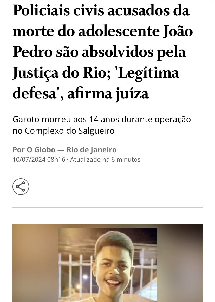 _doblues's tweet photo. A juíza afirmou que não houve, por parte dos agentes, a intenção de assassinar o adolescente de 14 anos. Foram mais de 70 tiros desferidos contra a casa de João Pedro. A policia pôs o corpo do adolescente num helicóptero e sumiu durante horas com ele. 14 anos. Legítima defesa. https://t.co/m56r4sU1IV