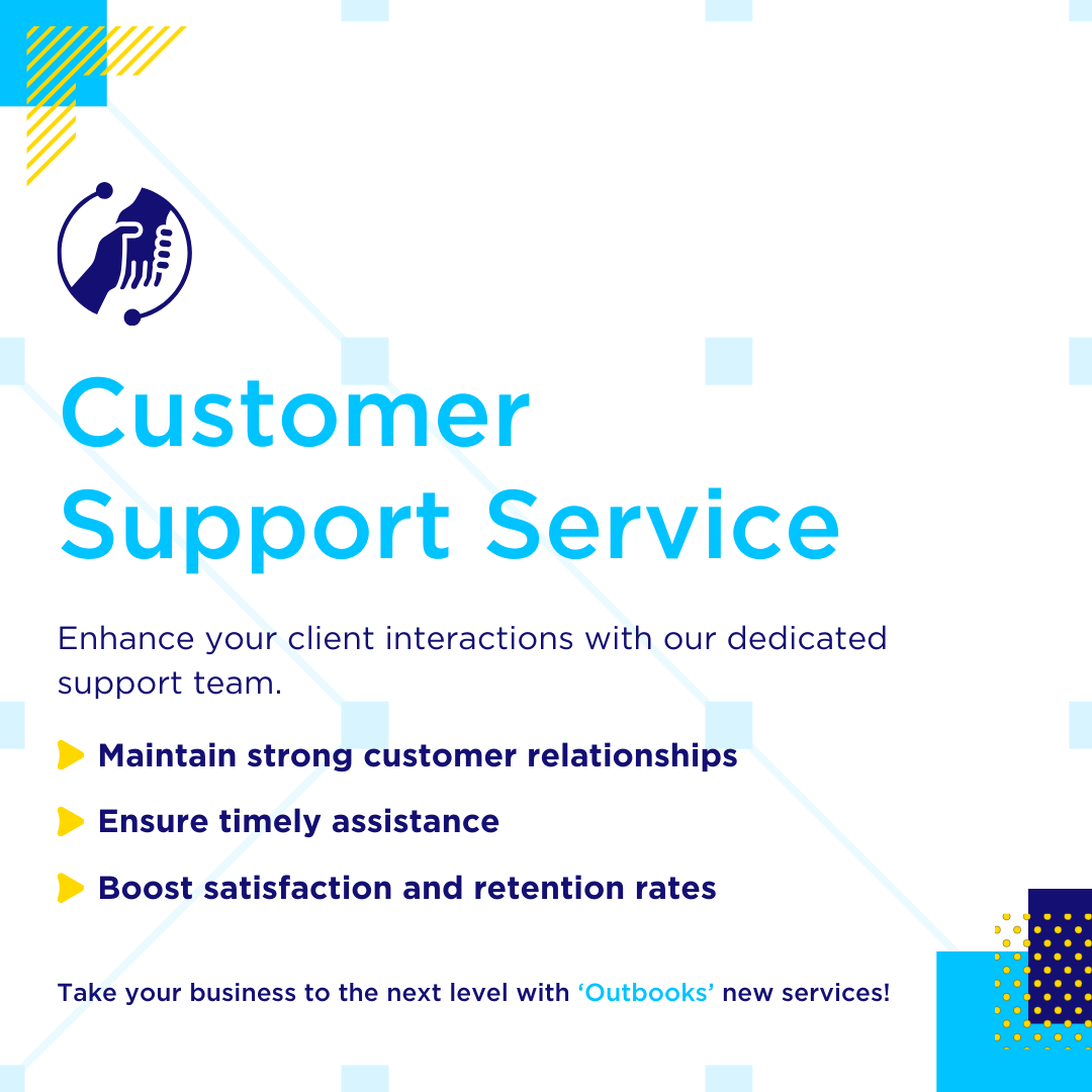 Exciting announcement! #Outbooks is launching Cashflow Forecasting and Customer Support Services to elevate your business.

Enhance financial planning and client interactions with our innovative solutions.

Swipe to learn more and take your #business to the next level!