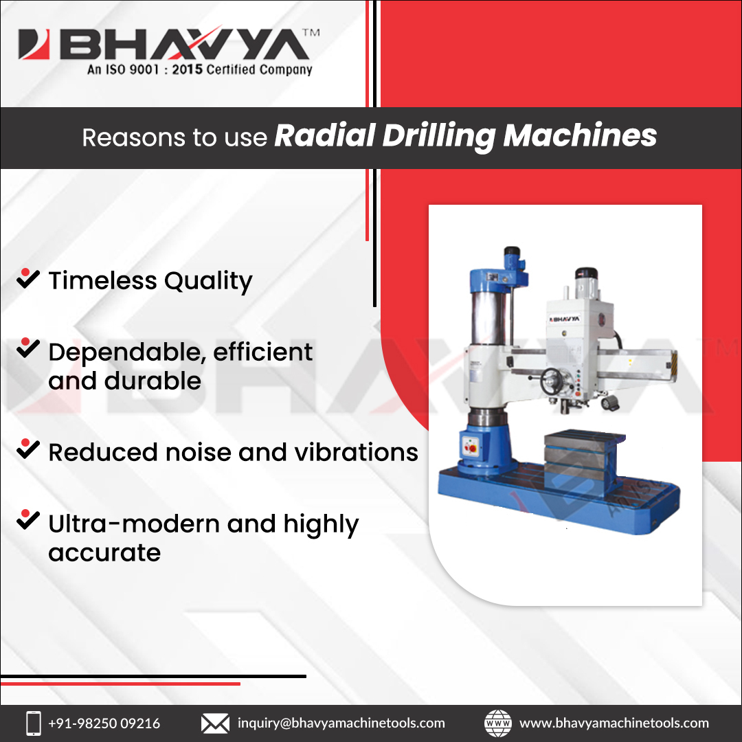 machinery_tools's tweet image. Radial Drilling Machines stand as the epitome of precision and efficiency in the world of machining. 
 
Visit- bhavyamachinetools.com/radial-drillin… 
 
 #bhavyamachinetools #radialdrillingmachine #metaldrillingmachine