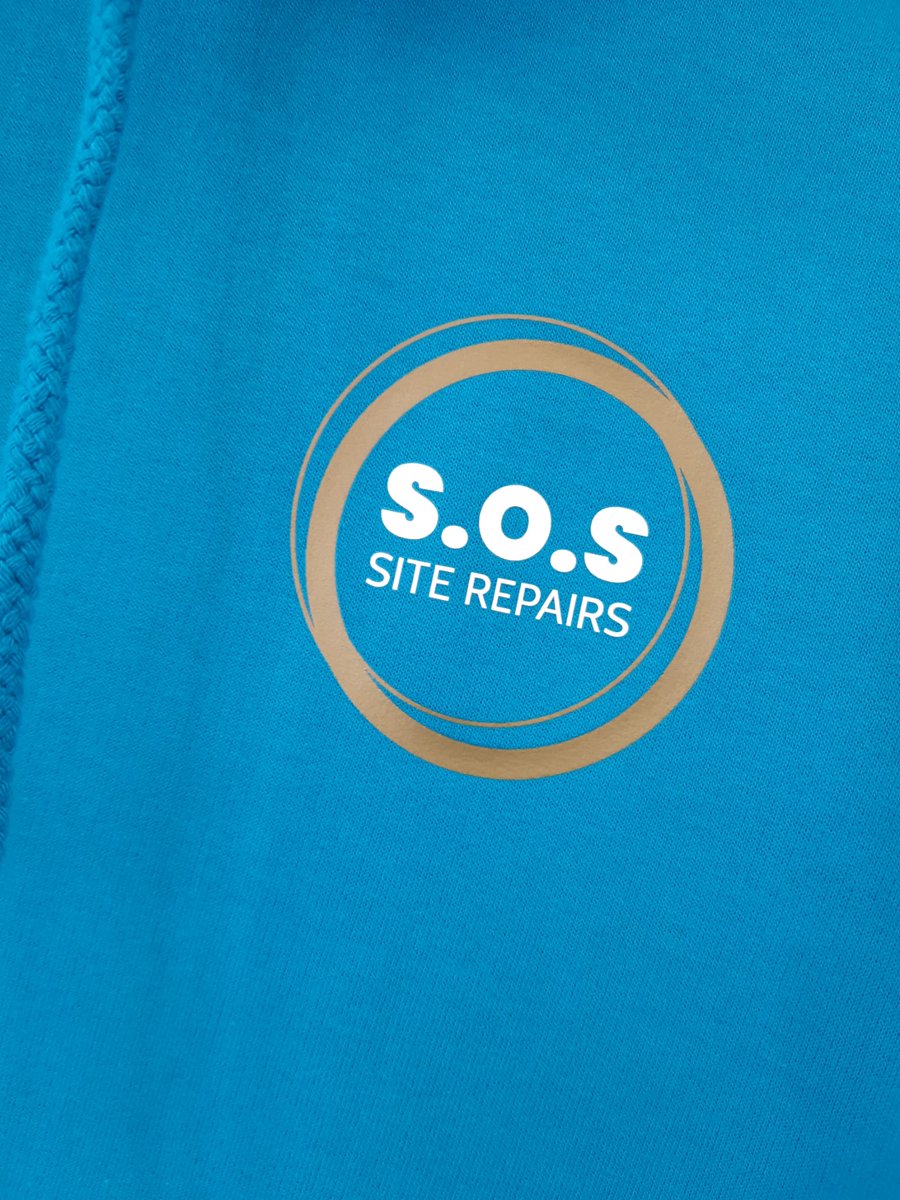 PBLeisurewear's tweet photo. A new look for S.O.S Site Repairs!
New look teal t-shirts and hoodies with white and rich metallic gold print. Looking fab and will look great on site.
#logo #logos #screenprinters #printer #screenprint #company #workwear #dtg #uniform #hoodies #hoody #tshirt #tshirts https://t.co/8gmuTBVUlr