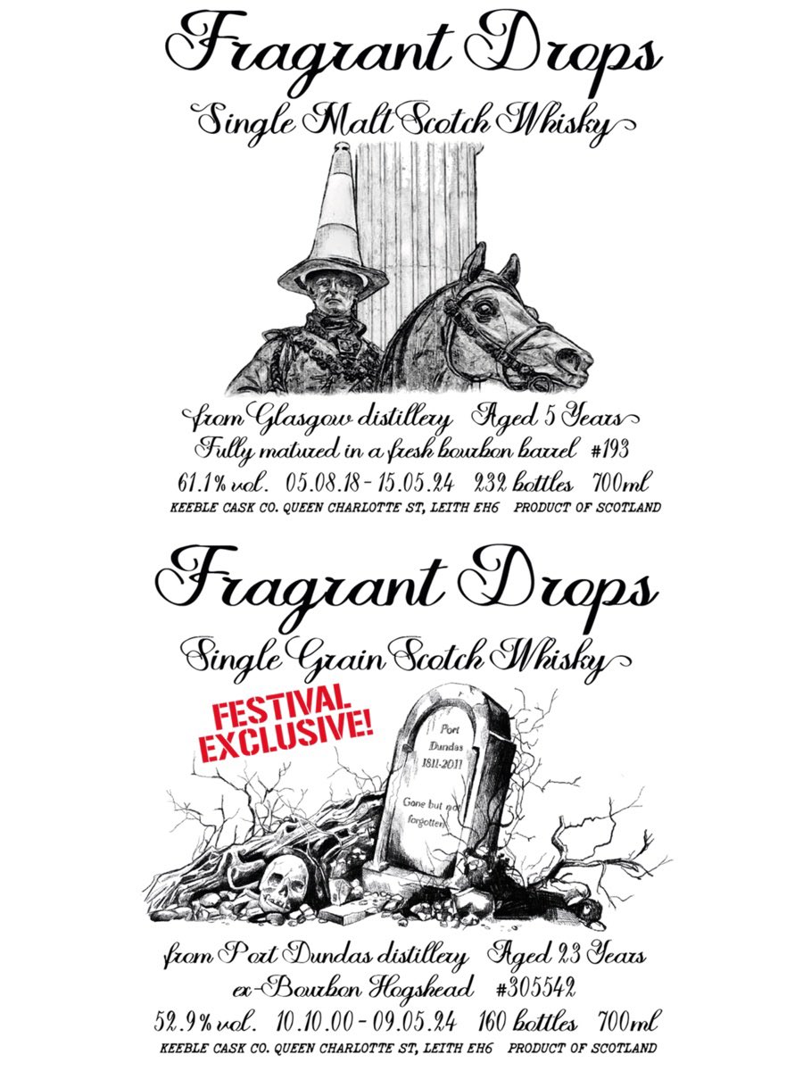 TwoWhiskyBros's tweet photo. Today we’re looking at two single casks, a closed grain distillery alongside a new kid on the block, both bottled by Fragrant Drops.
https://t.co/n70mhUeg1l
#fragrantdrops #portdundas #glasgowdistilley #independentbottler #whiskyblog #twowhiskybros #whiskyreview #scotch #whisky https://t.co/nJ89qhb3fW