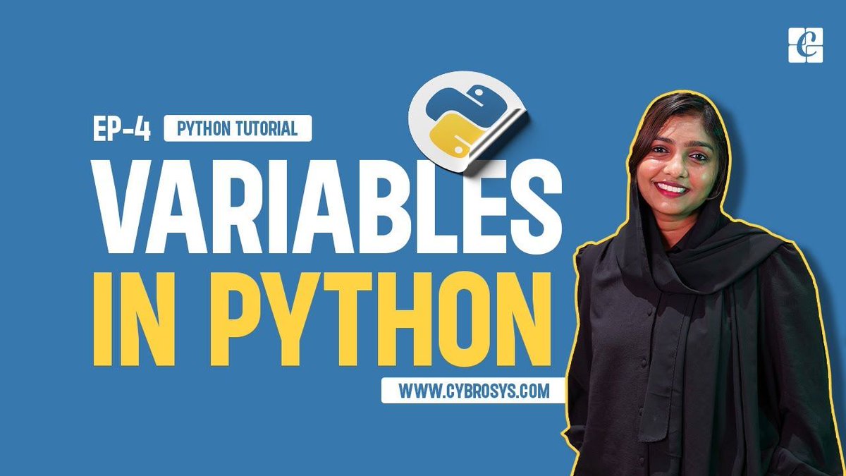 Cybrosys's tweet image. Struggling with #Pythonvariables? This video breaks it down for beginners! Learn how to store & use data to write powerful #Python programs. buff.ly/3VRMaBM #programming #coding #learnpython #pythonforbeginners #programmingtutorial #dev #variablesinpython #pythonbasics