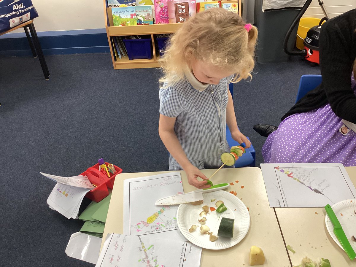 StJosephU's tweet photo. 1HW have been making their vegetable kebabs this morning. They can’t wait to take them home! #SJUDT https://t.co/RLZq1nJDgJ