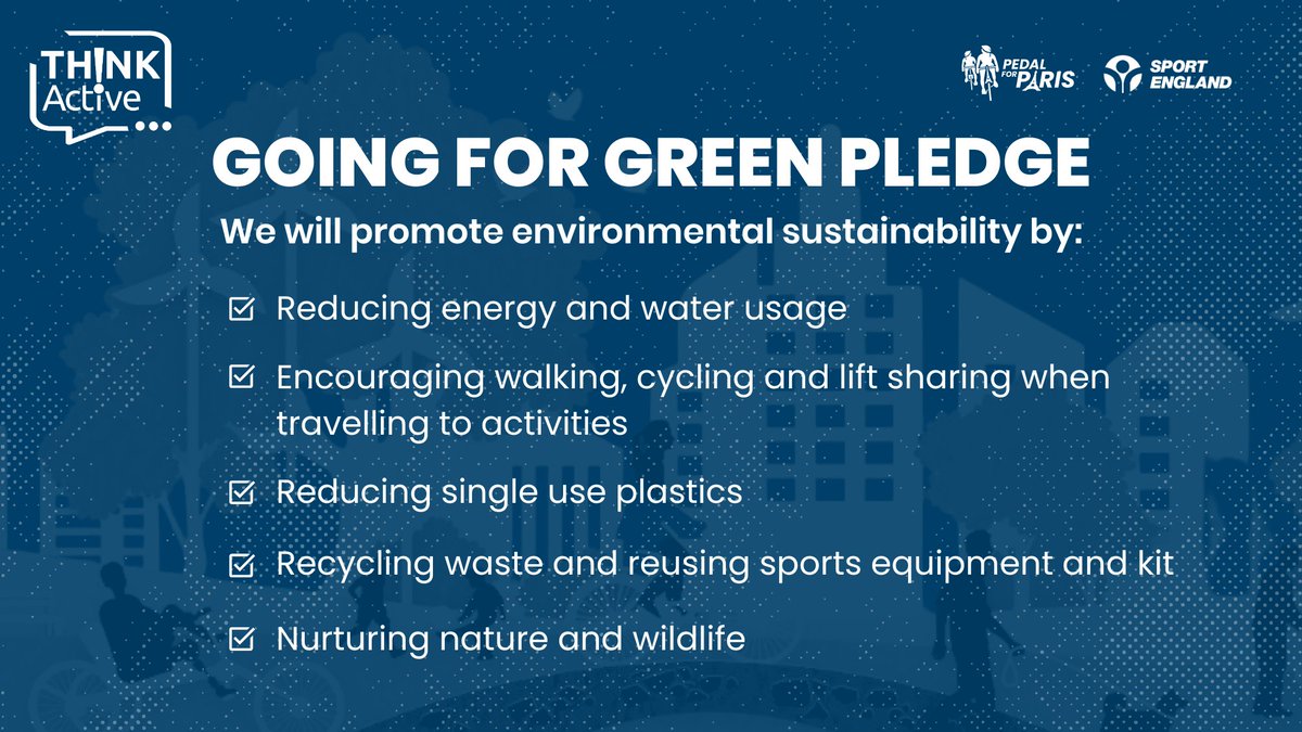 🌎 GOING FOR GREEN PLEDGE! 🌎

Looking after our planet is so important!

Here at Think Active we are proud to be committed to being environmentally friendly and protecting our climate, ensuring that future generations can lead healthier and more prosperous lives.