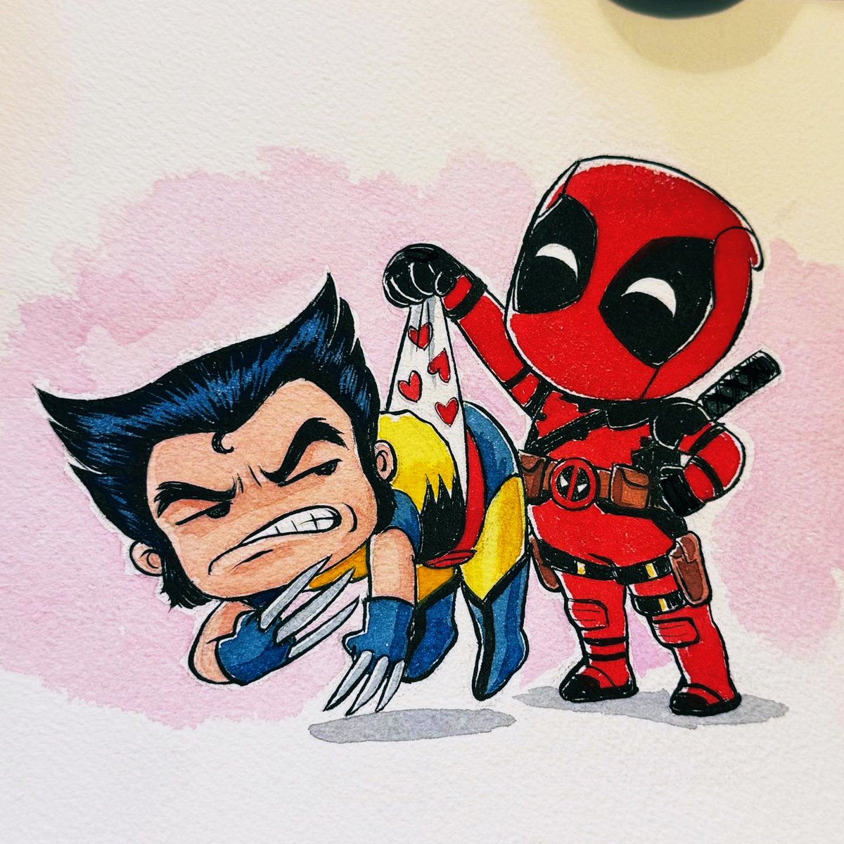 naybacca's tweet photo. A little Wolverine and Deadpool friendship for day 10 of #marvelmonth2024
I’m so excited for the movie!!
#marvelmonth #xmen #wolverine #deadpool #deadpool3 @SD_Comic_Con
I will be bringing these originals to #SDCC please come check them out at booth 5550 https://t.co/zRkc9IQUSW